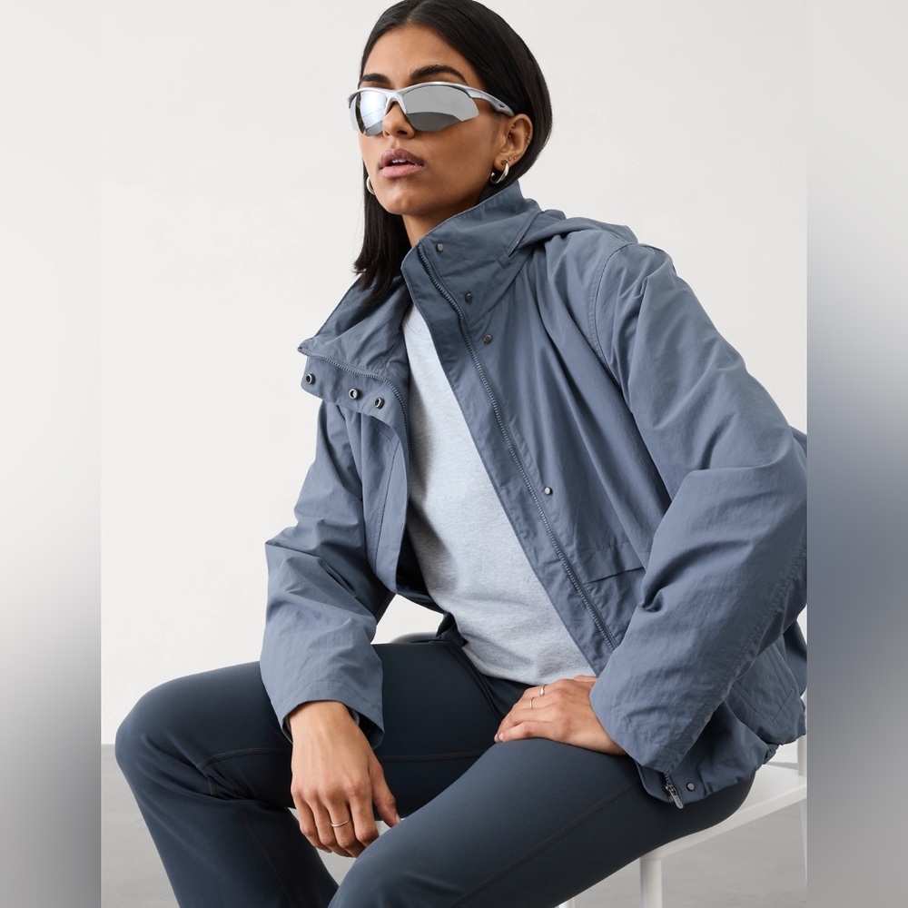 Athleta Everywhere Jacket size L Tall Shadow Blue